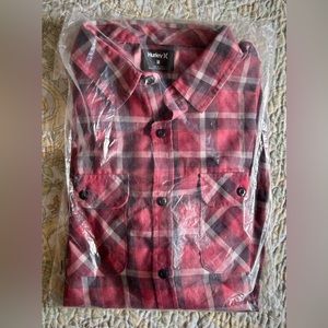 Hurley Men’s Long-sleeve Bend Burnout Flannel Shirt